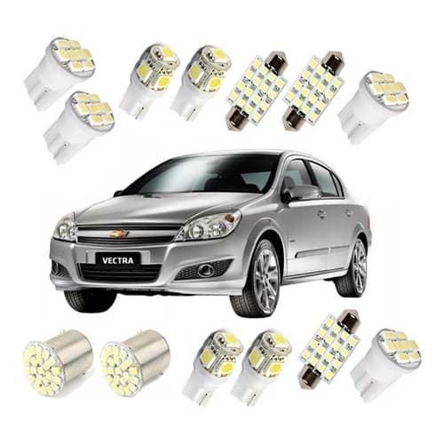 Kit Lampadas Led Vectra Gt Elegance Elite Teto Placa Ré