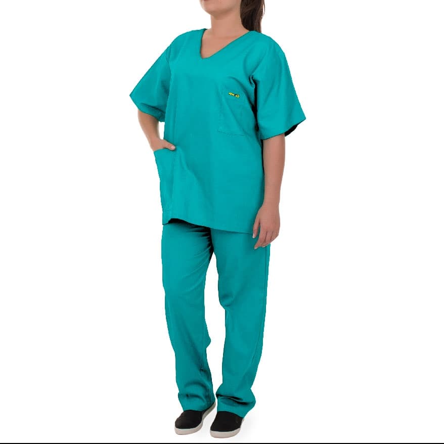 Pijama Cirúrgico Hospitalar Algodão Azul Turquesa - Artipé
