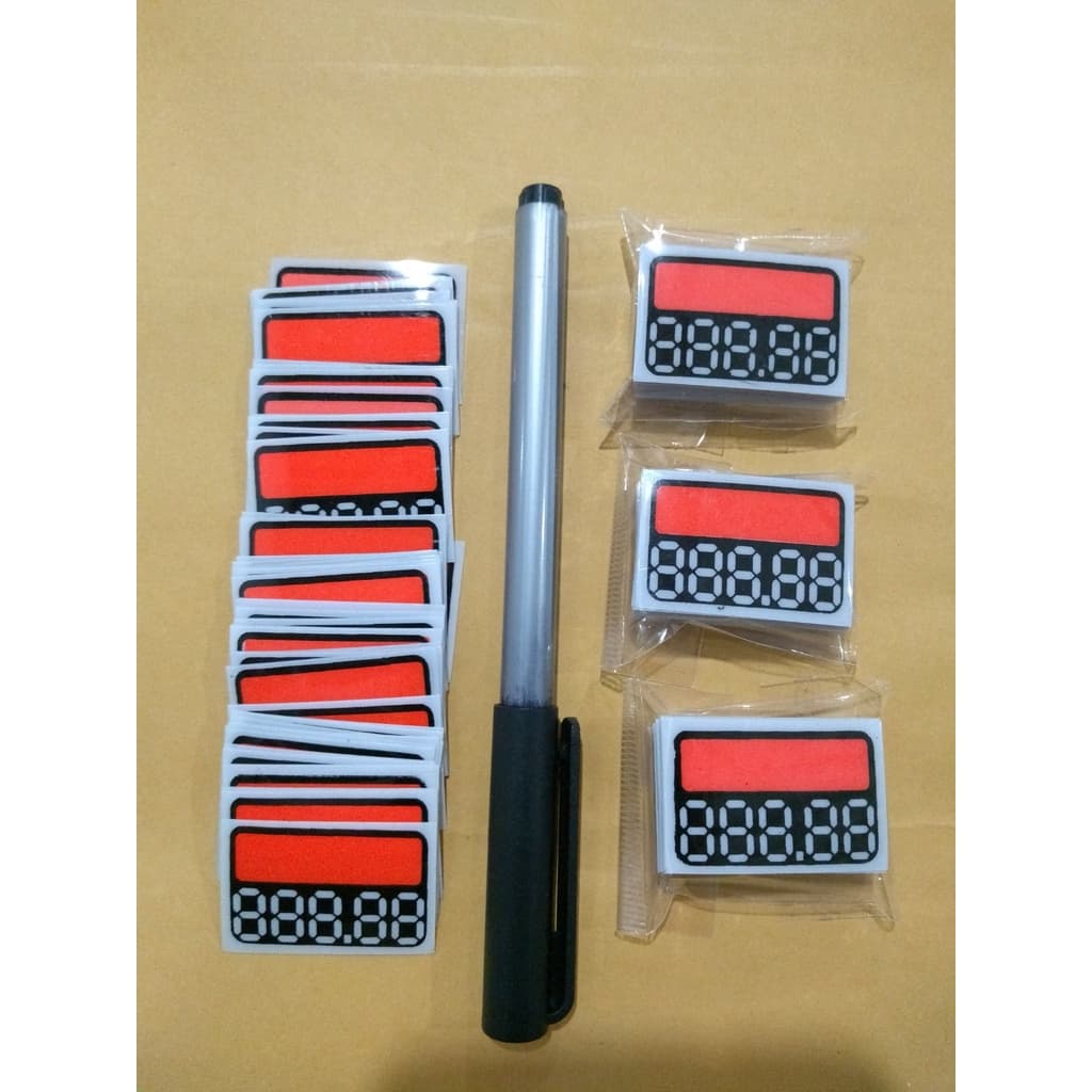 Kit 200 etiquetas  de Preços Em PVC Reutilizável editável digito/medida 3,8 x 2,4 cm