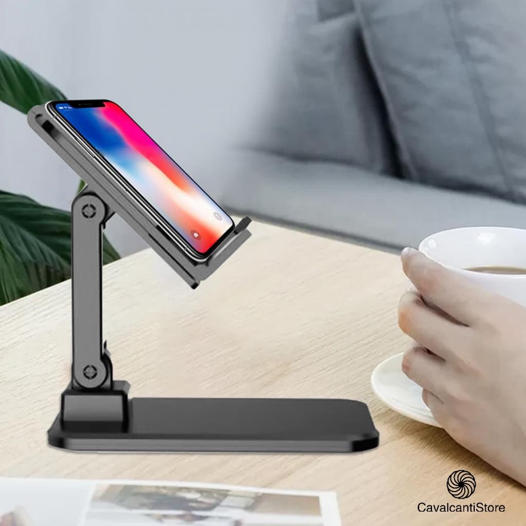 Suporte Para Celular E Tablet Dobrável Ajustável Apoio Mesa Flexible Conforto Lindos-Estoque Brasi