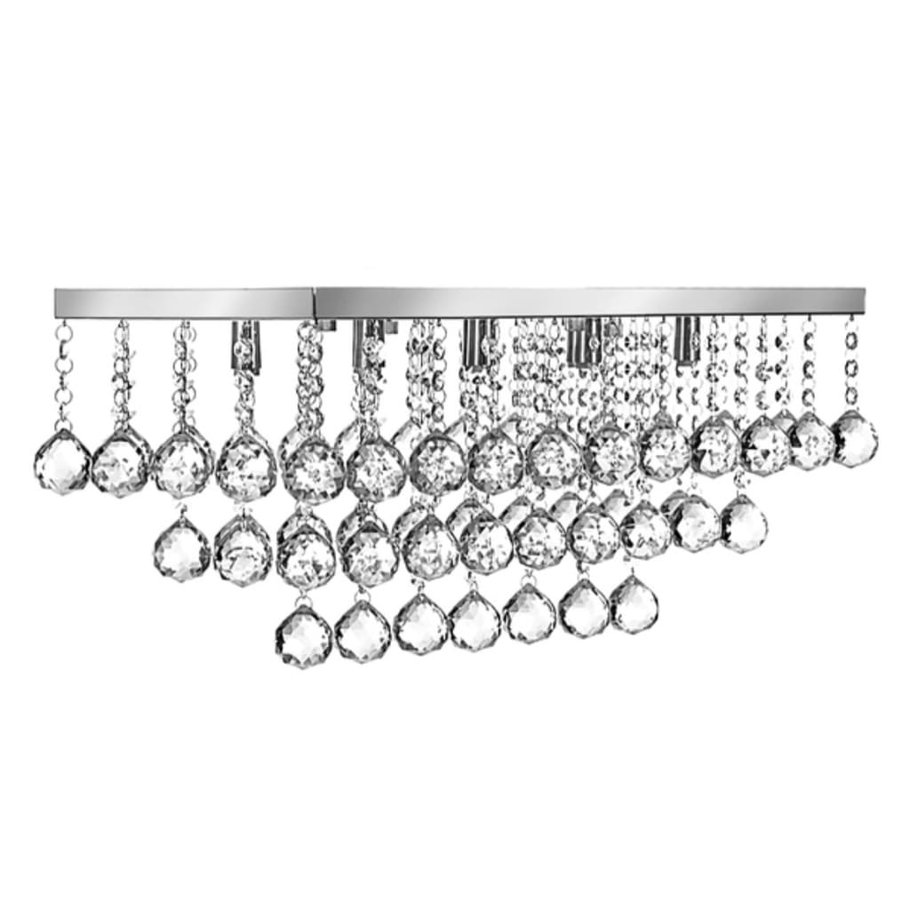 Lustre De Acrílico Para Quarto e Sala, Com Base De Inox 50x22cm