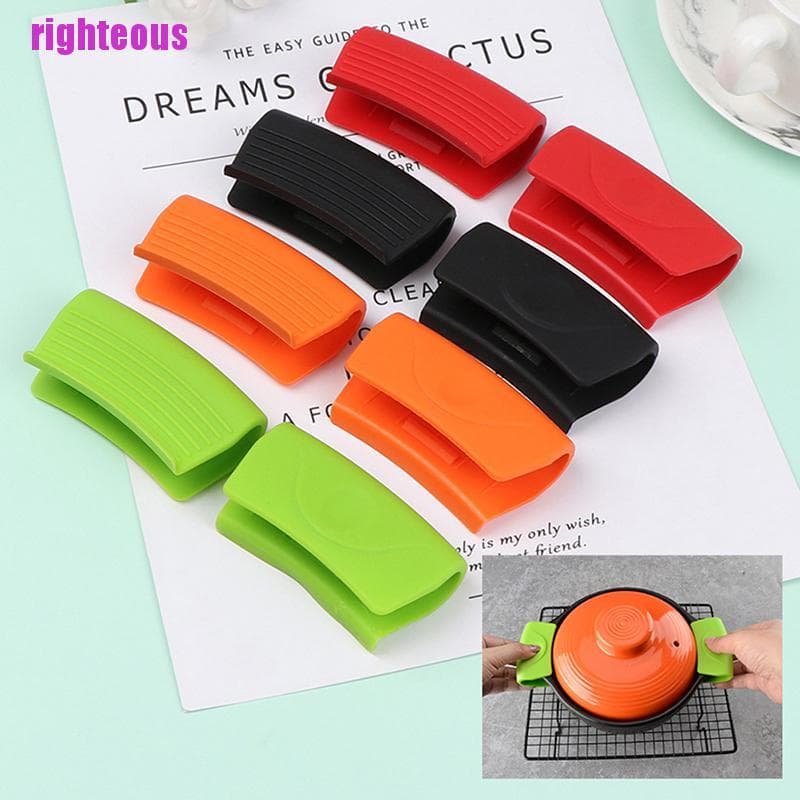 Porta Potes De Silicone De Aperto Direito Manga Luva De Tampa De Cabo Grip Cozinha