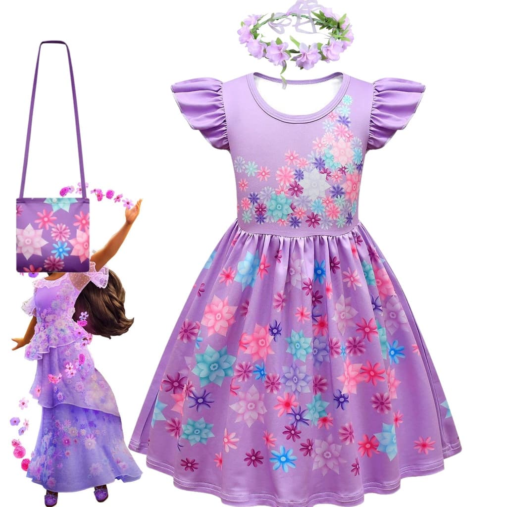 TSBB Q41 Filme Encanto Cosplay Traje Vestido Da Menina Para O Carnaval Mirable Isabela Princesa Roupas Fantasia De Halloween De Festa