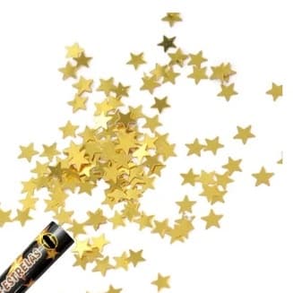 Kit 2 Lança Confete Metalizado 30cm Festa Estouro Retângulo - DOURADO
