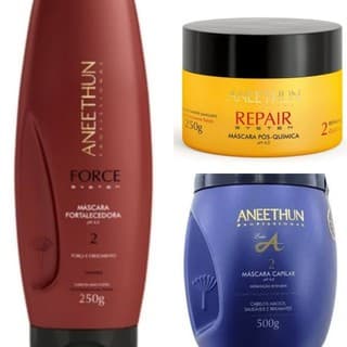 Aneethun - Máscara Capilar Linha A 500g + Máscara Force 250g + Máscara Repair 250g
