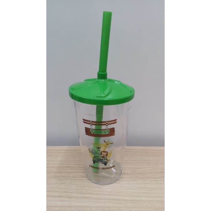 30 Copo twister 300ml com tampa e Canudo - Personalizado