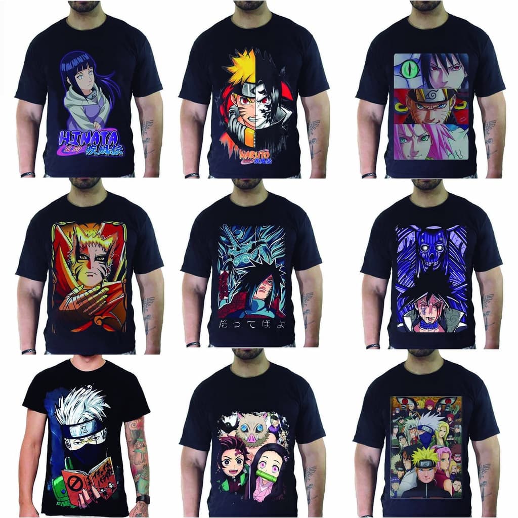Camisa Camisetas De Anime Naruto Adulto Infantil Kakashi Sasuke Itachi Hinata Akatsuki Pain Jiraiya