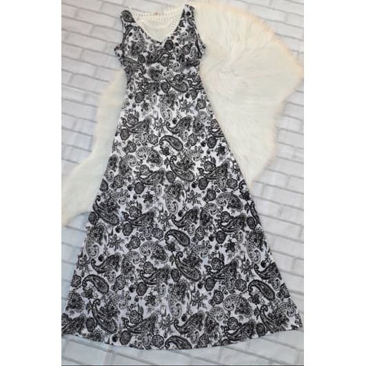 Vestido Longo Estampado Com Fenda