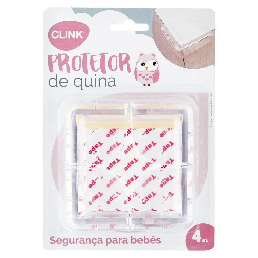 4 Protetor Protetores De Quina Silicone Canto Proteção Bebê  4X4X1,5CM Utensilio Multiuso