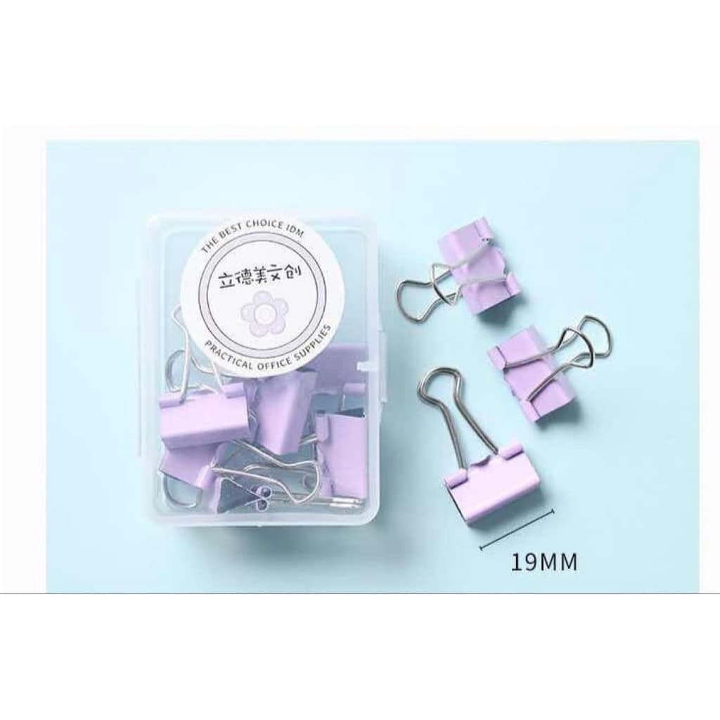 Clips Binder de Metal Colorido Pastel, Prendedor de Papel Tamanho P