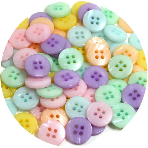 Botão Mix Cintilante Pastel - Pact. com 10 unidades - 6