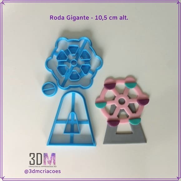 Cortador para pasta americana e biscuit Circo Roda Gigante