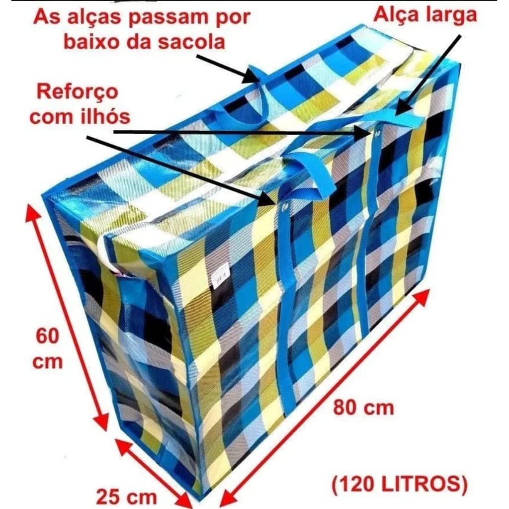 Bolsa Grande De Viagem GG Sacolão Grande Impermeável Mudança 80x55x22 100L