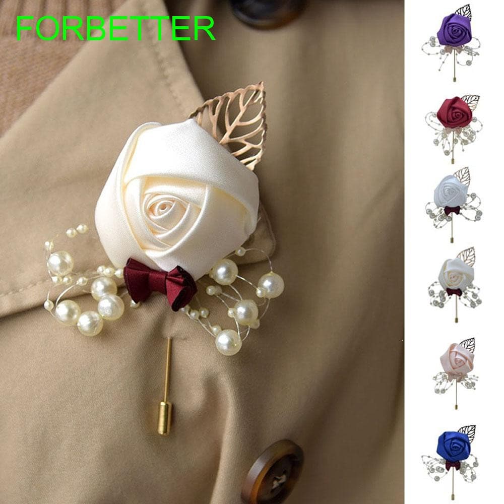 Noivo Pérolas De Imitação Nupcial Artificial Broche De