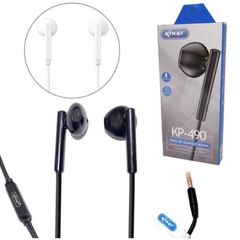 Fone de Ouvido Estéreo Knup KP-490 Microfone
