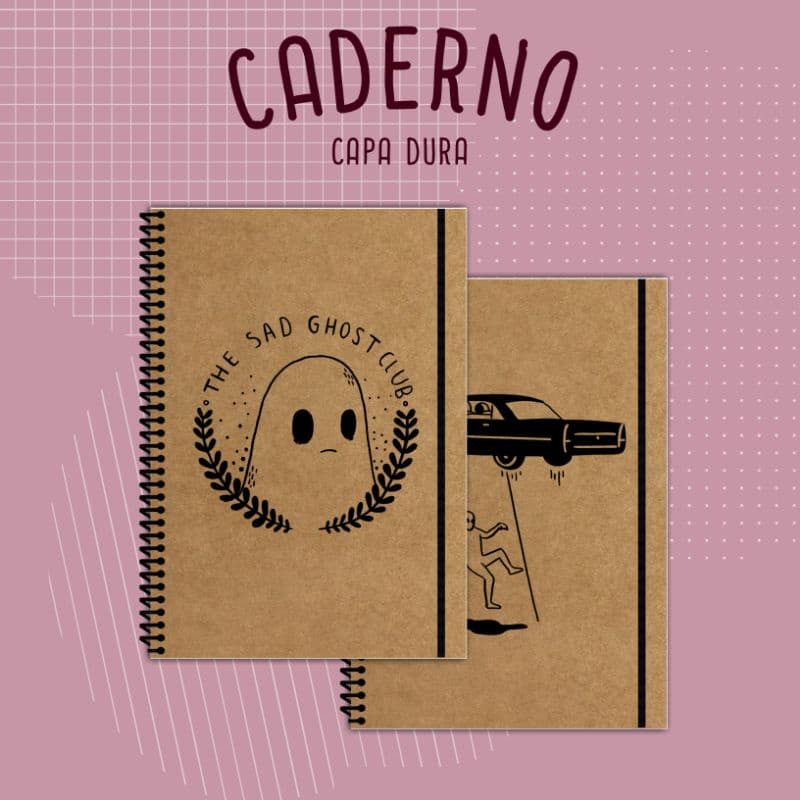 Caderno Kraft A5 com Capa Dura e Espiral na Lateral