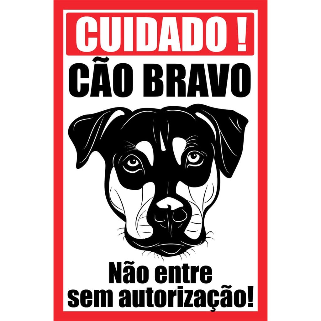 Placa Advertência Cuidado Cão Dono Bravo Portão Aviso Mod.13