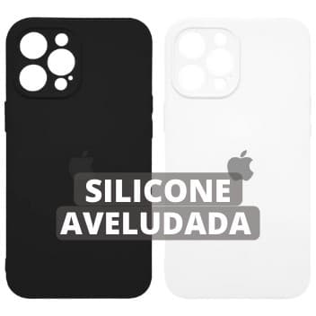 Capa Case Silicone Aveludada Preta Branca IPhone 6 7 8 Plus X XR XS 11 12 Mini Pro Max