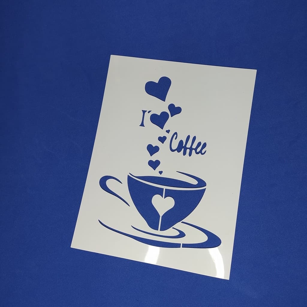 Stencil para Pintura I Love Coffee 15x20cm