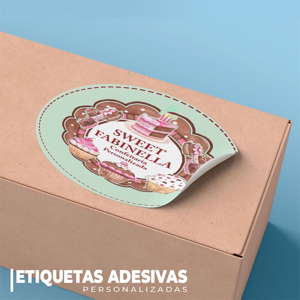 2000 Adesivos Personalizados 5x5 Cm - Etiqueta Colante - Corte Especial - Vinil à Prova D'Água TOP