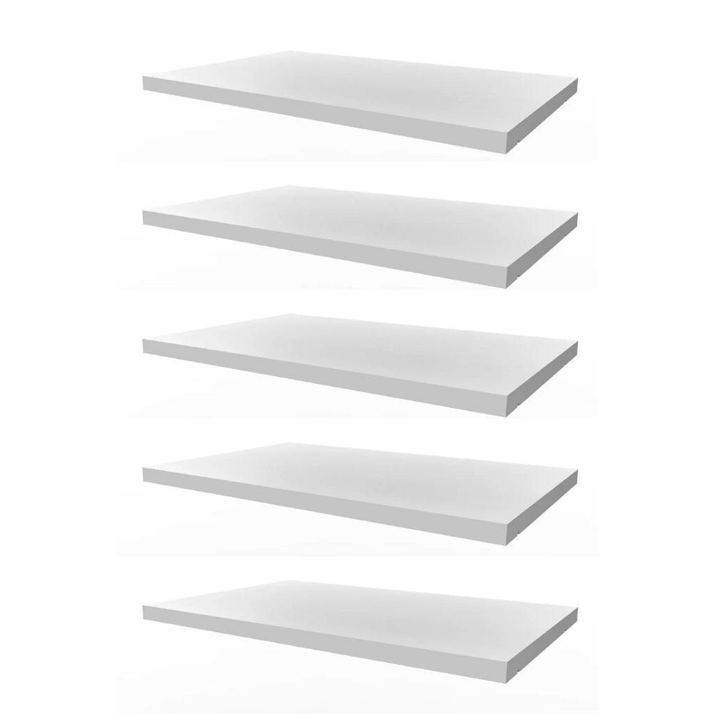 Kit 5 Prateleiras 50x15 MDF Branco com Suporte Flutuante Invisível