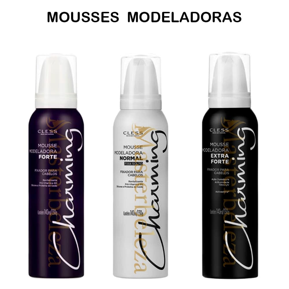 Mousse Modelador Charming Para Cabelo Uso Profissional e Doméstico Fixador Cless