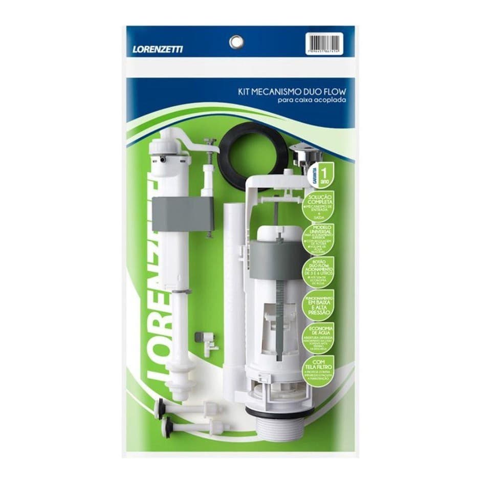 Kit Lorenzetti Mecanismo Caixa Acoplada Universal Duo Flow