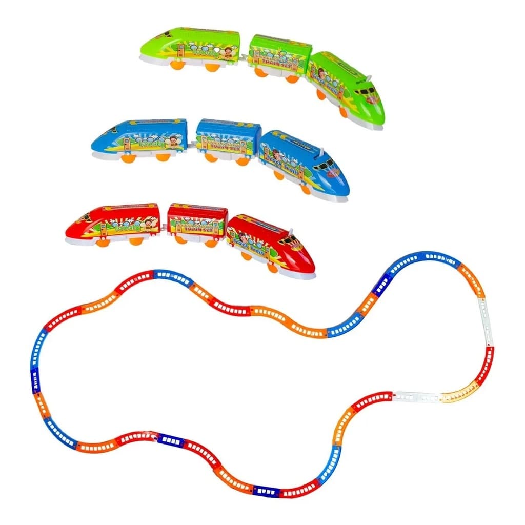 Kit 3 Trem de Brinquedo Locomotiva Trenzinho Infantil Elétrico Top
