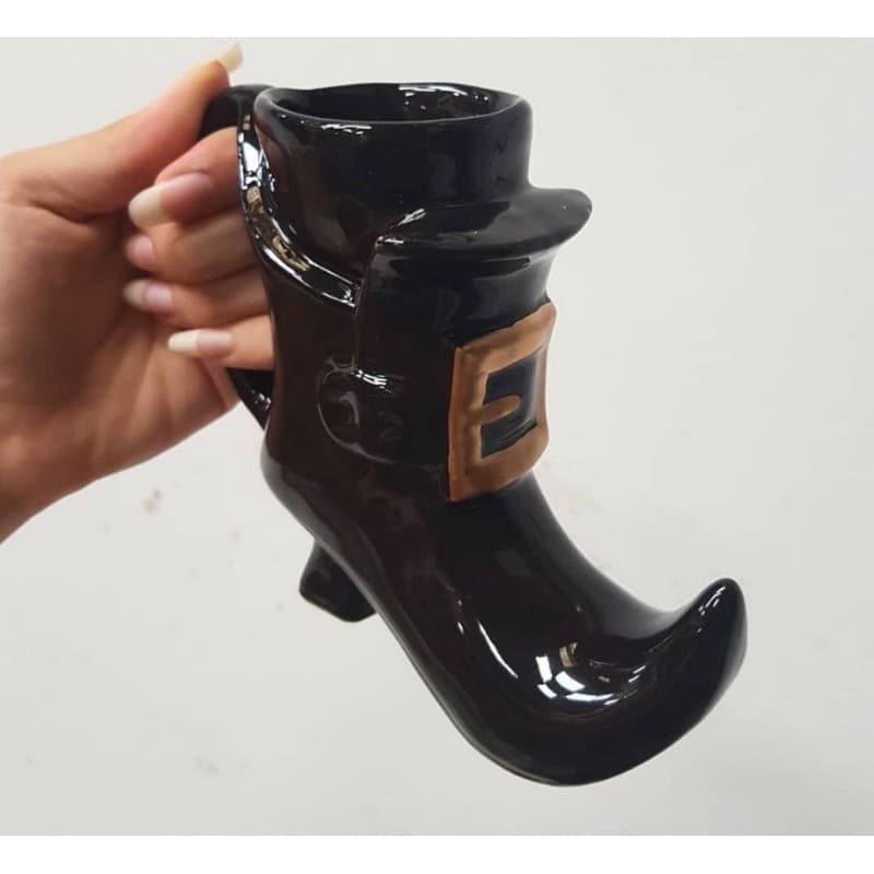 Caneca 3D bota sapato da bruxa halloween caldeirão magia bruxinha enfeite vaso decoração