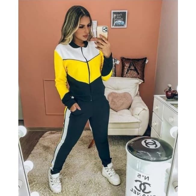 conjunto de manga longa de inverno com zíper