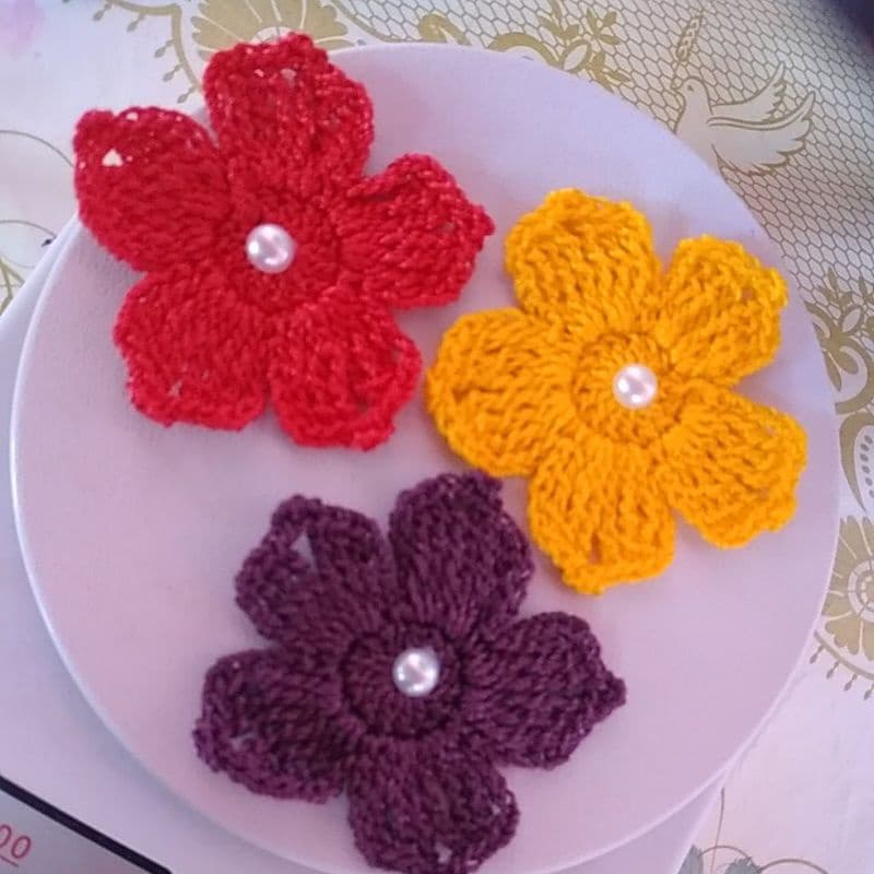 20 Flor em crochê para aplique artesanal
