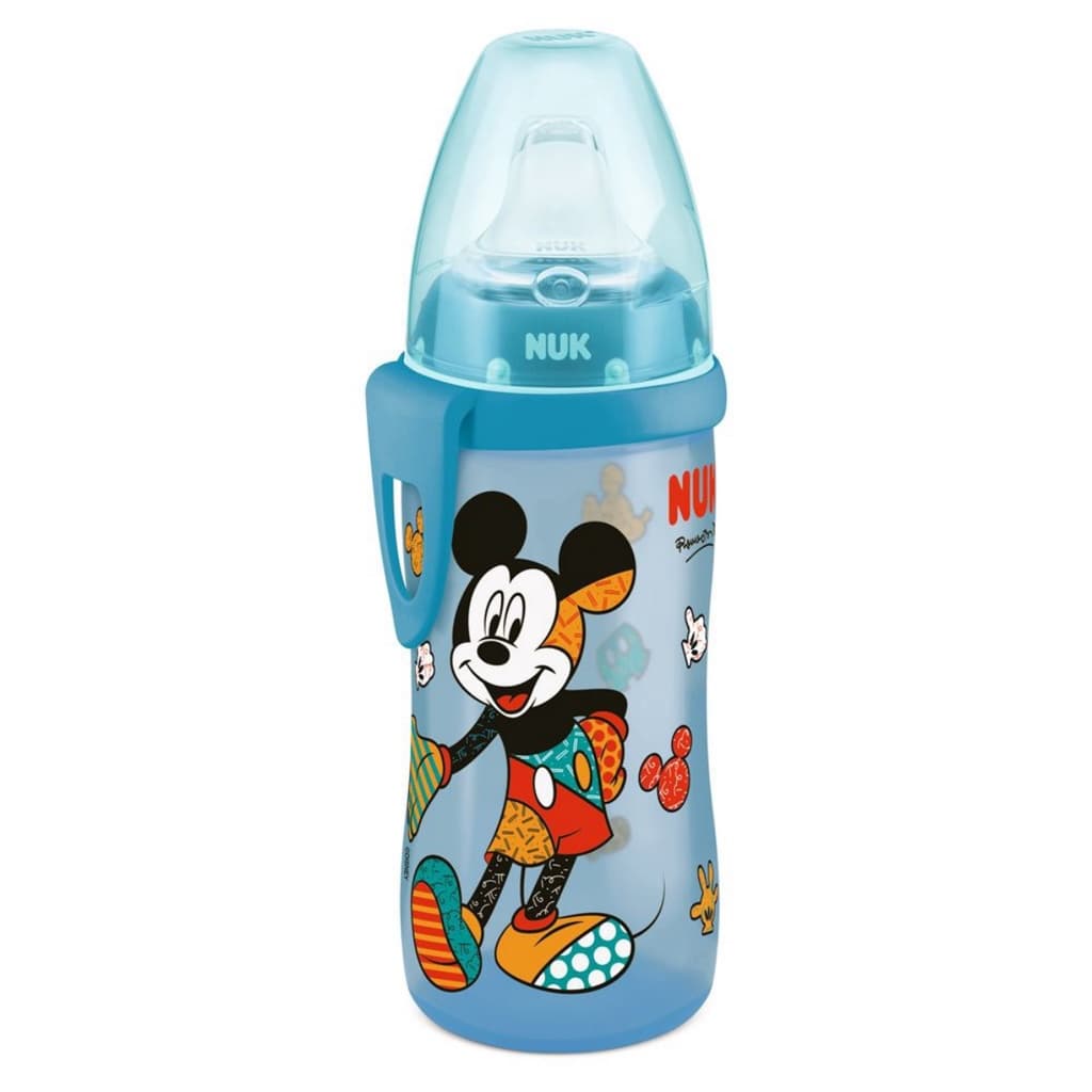 Copo De Treinamento  Active Cup 300ml Disney By Britto Mickey Antivazamento 12+ Azul Nuk