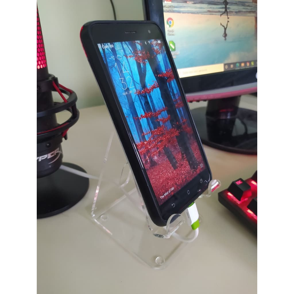 Suporte de Celular de Mesa e Balcão, Porta Celular em Acrílico