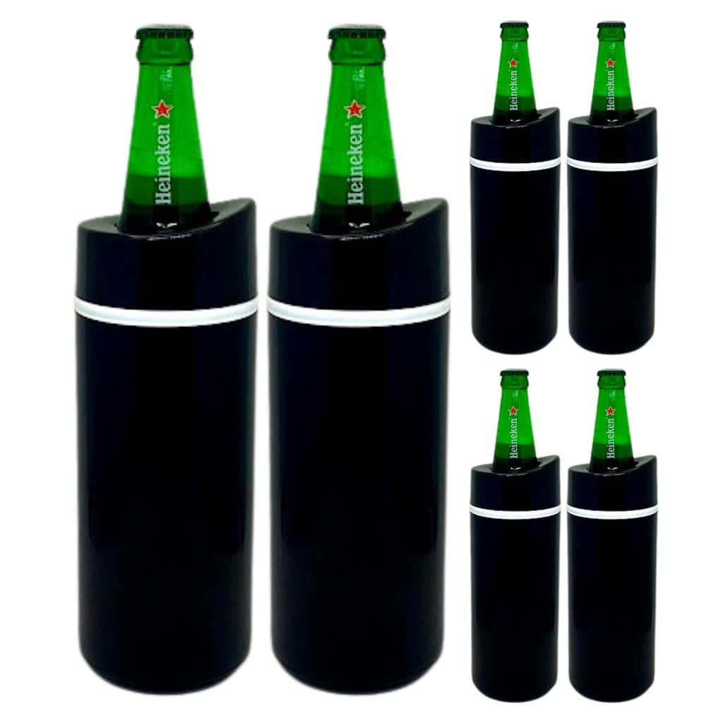 Porta Garrafa Termico Cerveja 600 Ml Preto - 6 Unidade