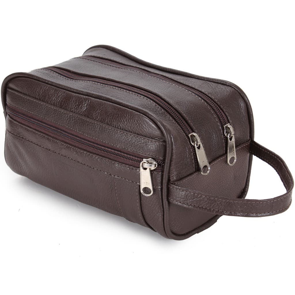 Necessaire feminina masculina em Couro Legítimo / Organizador de mala Viagem