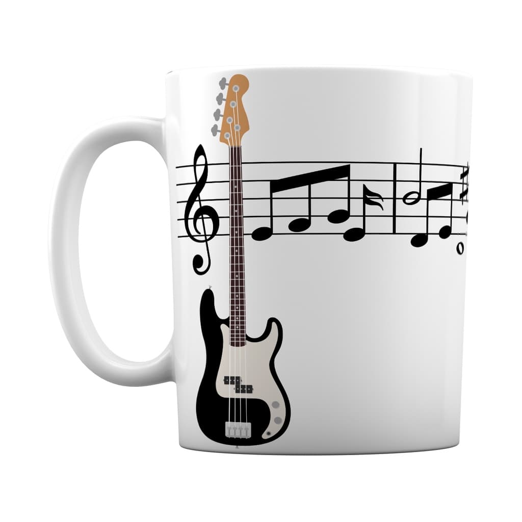 Caneca Instrumento Musical Baixo Contra Baixo Notas Musicais