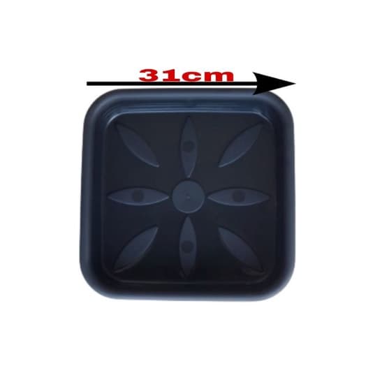 3 Pratos para vaso quadrado preto N.3 com 31cm