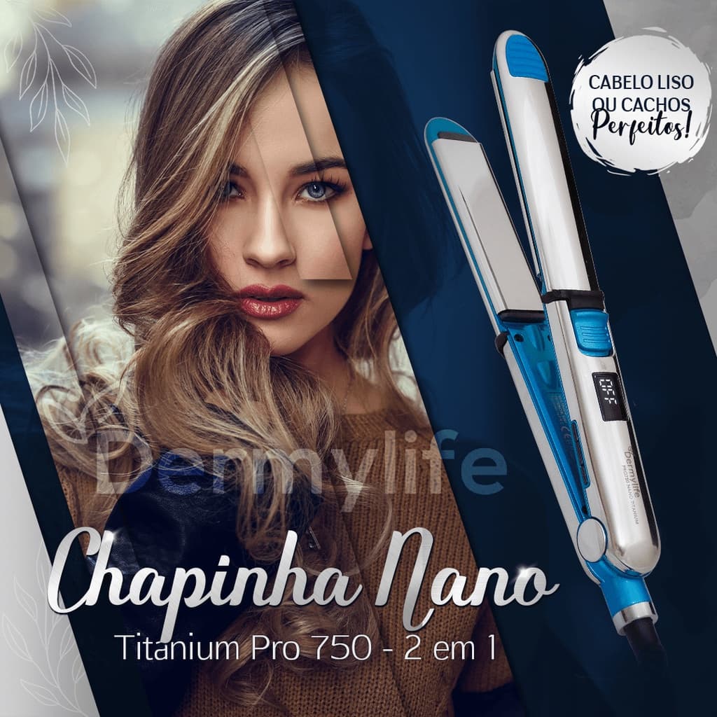 Prancha Nano titanium PRO750 - 2 em 1 - BIVOLT