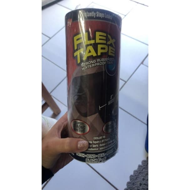 Fita Adesiva de Reparos FLEX TAPE BLACK Cola e Fixa Tudo
