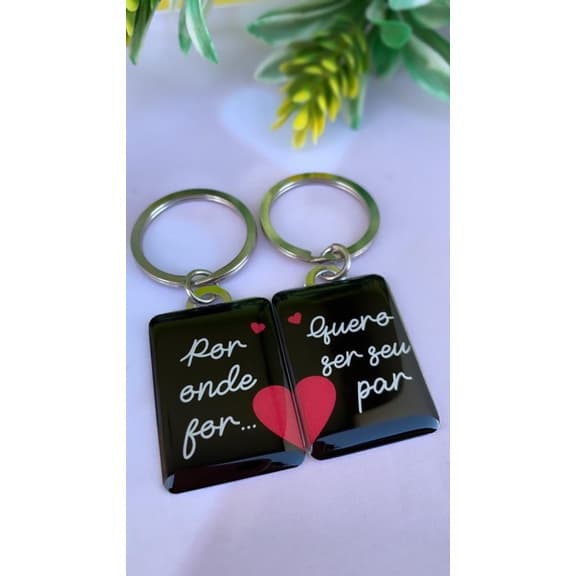 Chaveiro Por onde for Quero ser seu par - Chaveiro casal