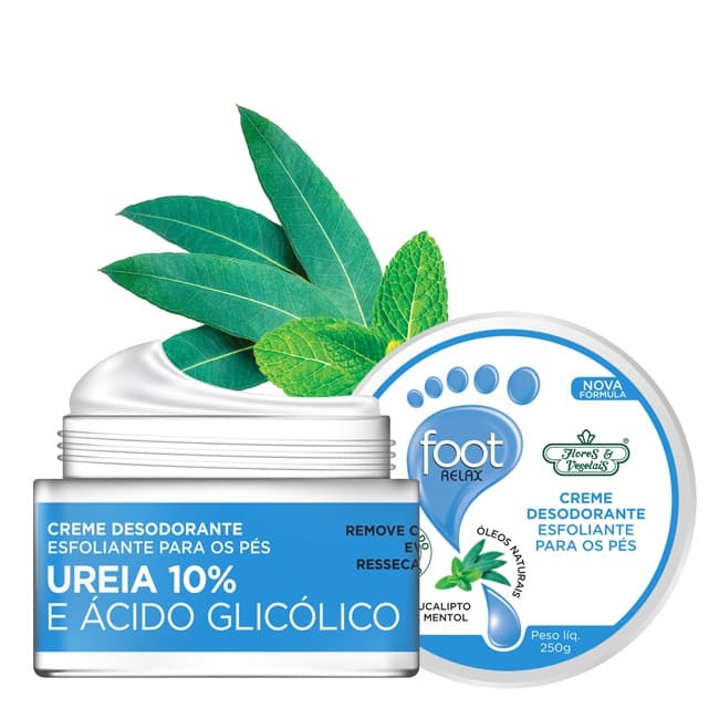 Creme Desodorante Para Os Pés Esfoliante Foot Relax Flores & Vegetais 250g