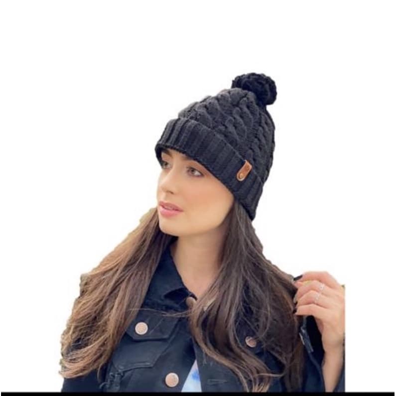 Gorro Capuz Tranças Com Pompom Touca