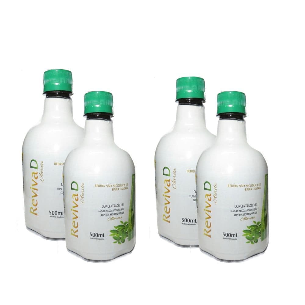 Reviva D  Suco de Acerola  Aromatizado com aloe vera  4 unidades de 500ml