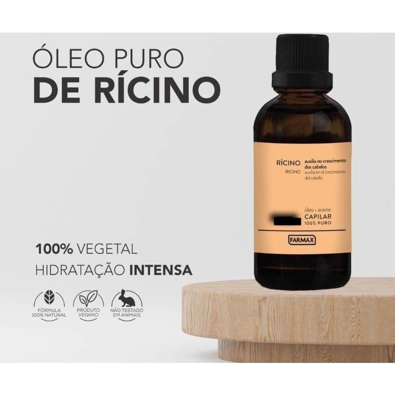 Óleo Puro de Rícino Tratamento Capilar Crescimento de Cabelos Farmax 30ml