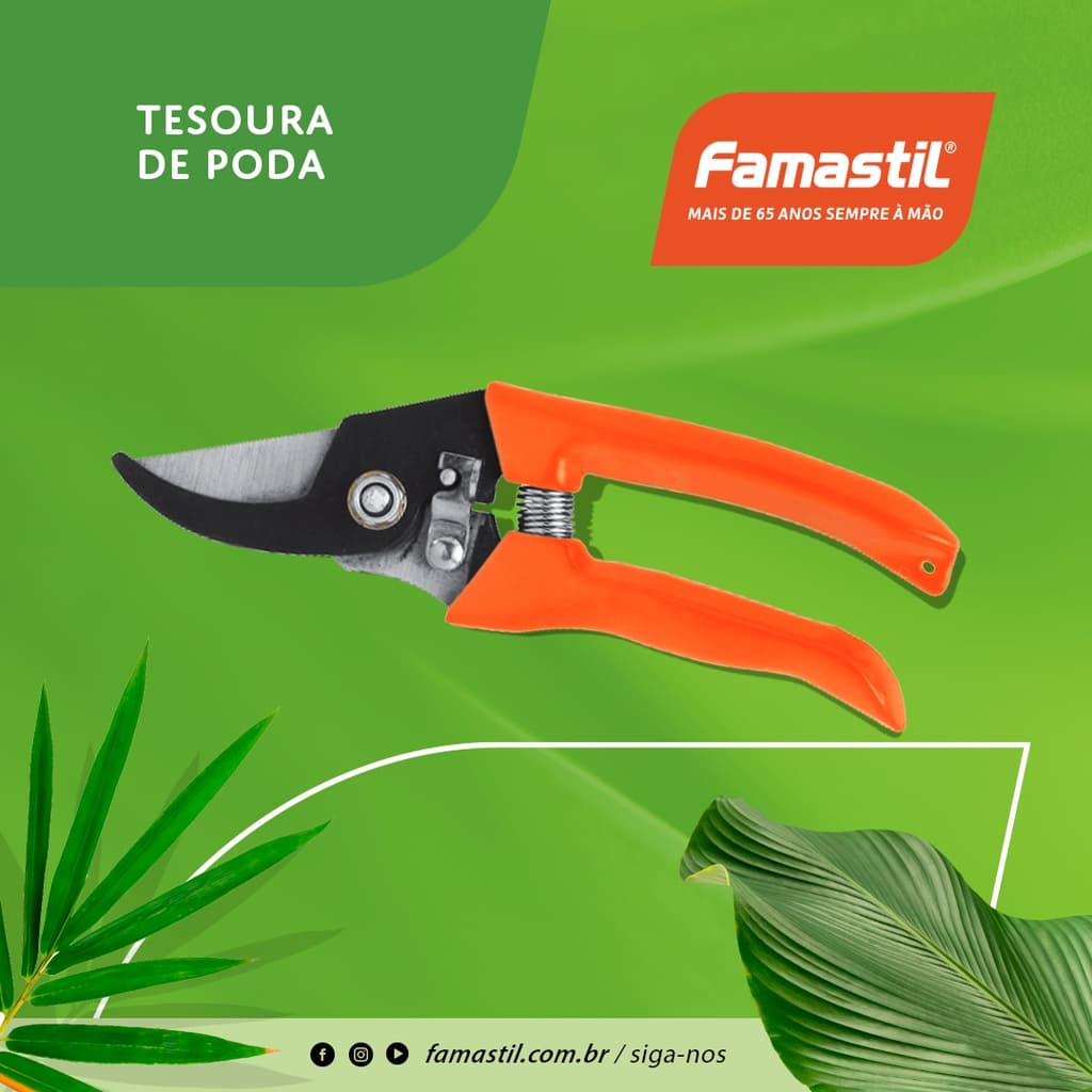 Tesoura para Poda de Galhos 6,5" Tesoura Ideal para Poda de Galhos Famastil