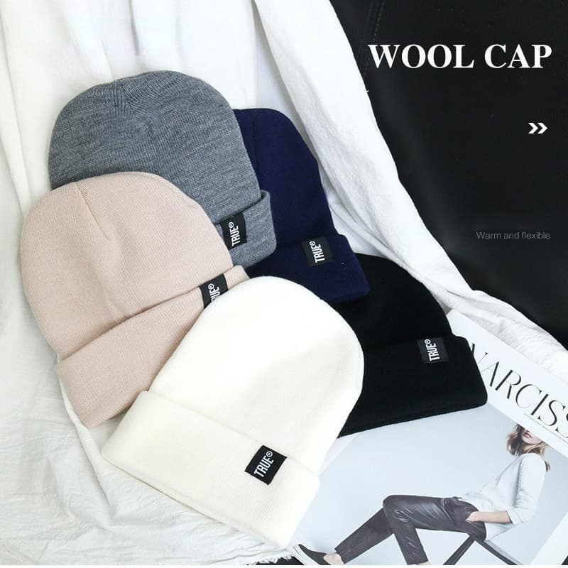 Gorro De Inverno Tricotada / Chapéu Liso Unissex