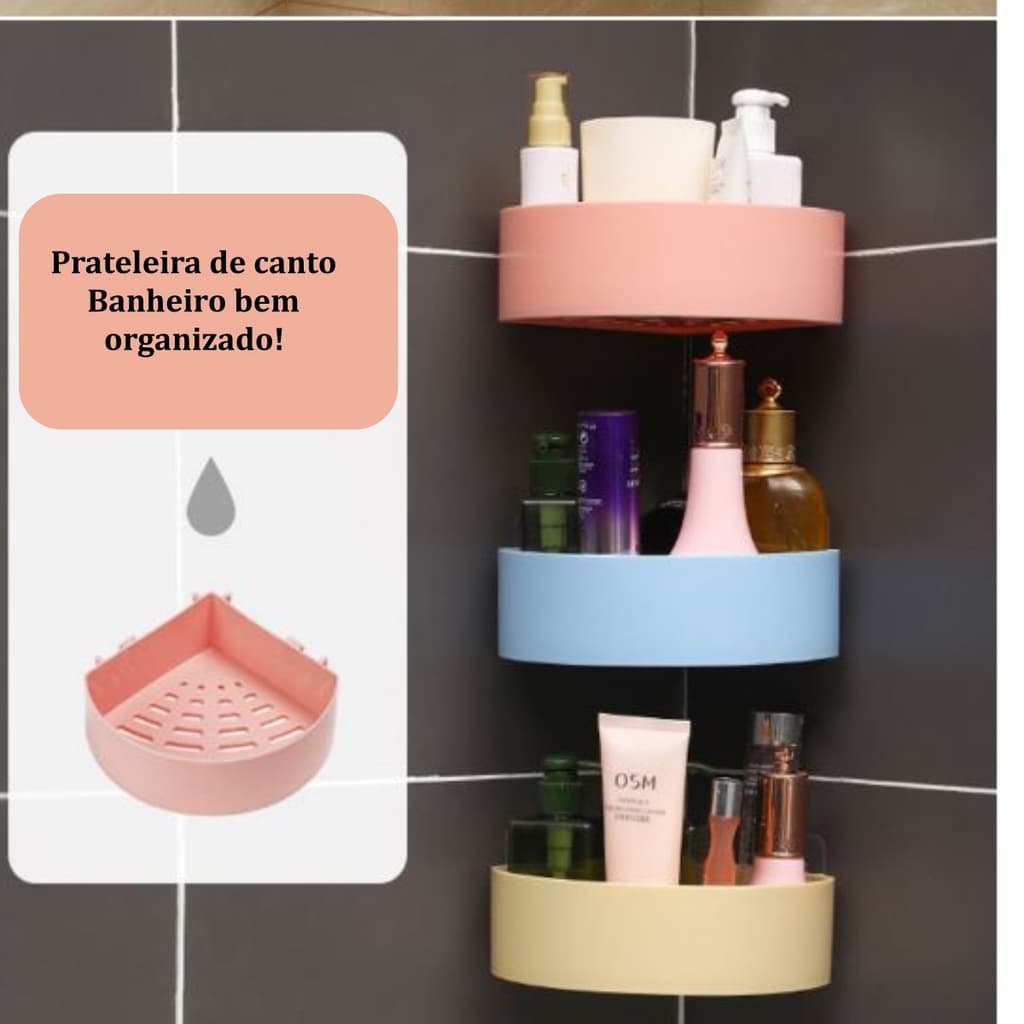Prateleira Organizador de Cozinha Banheiro Cesto Porta Objet