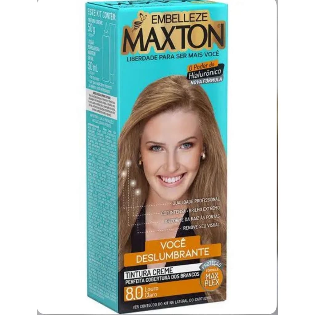 Tinta De Cabelo Maxton Louro Claro 8.0