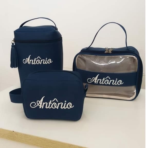 Kit 3 Necessaire Personalizadas Organizadores Malas Porta Shampoo Viagem Bolsas