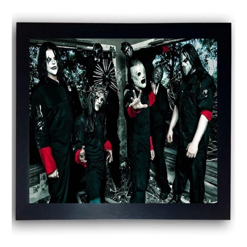Quadro com imagem Slipknot Metal Rock moldura 44cm